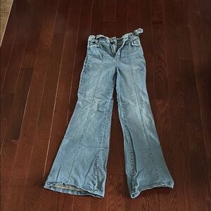 Jealous Tomato Blue Flare Wide Leg Jeans